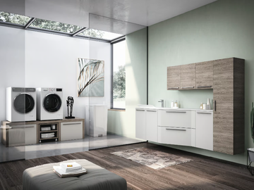 STORE EXCELLENT 02 - Wall-mounted laundry room cabinet with drawers by Gruppo Geromin - view 2